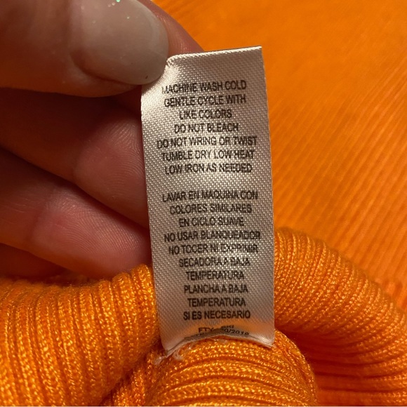 💚 Jolie & Joy | Orange Ribbed Sleeveless Fitted Dress - With Stretch - medium - Picture 5 of 5